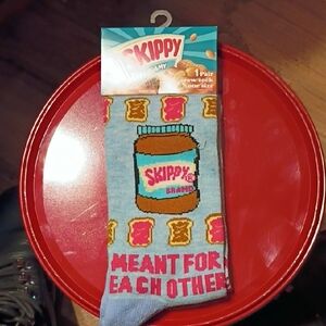 Peanut Butter Themed Socks - Blue and Pink